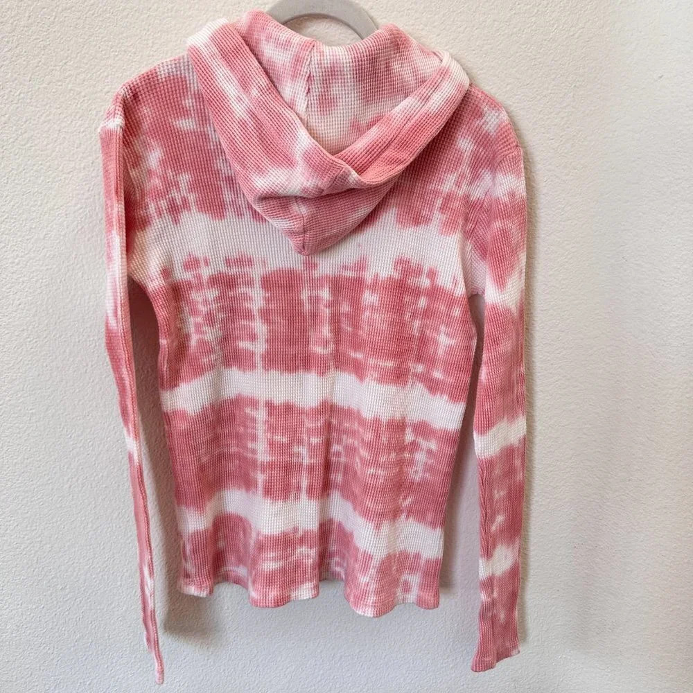 La Detresse Tie Dye Thermal Hoodie Top - NWT - Size XS - Made in Los Angeles - Picture 2 of 9